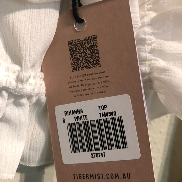 Tigermist “Rihanna” White Off Shoulder Crop - Picture 3 of 3